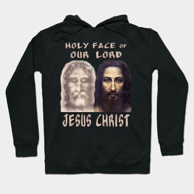 Holy Face Our Lord Jesus Christ Shroud Turin Reconstruction Hoodie by Brasilia Catholic